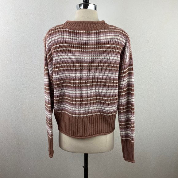 Hippie Rose Crop Pullover Sweater Mocha Mauve Med - Picture 4 of 8